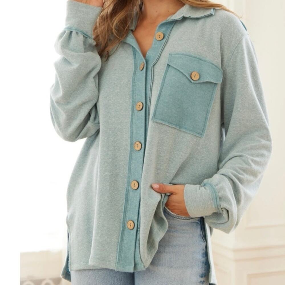 Hailey & Co Essential Blue Soft French Terry Jacket-Size S